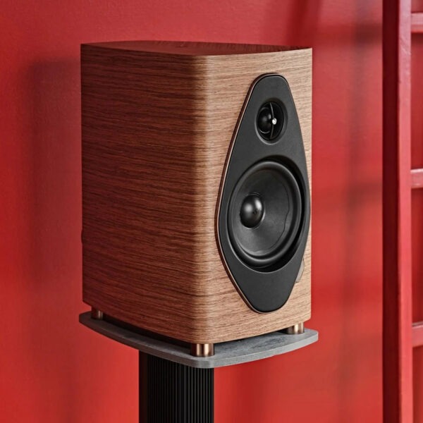 Sonus Faber Sonetto 2 G2 walnut with red background